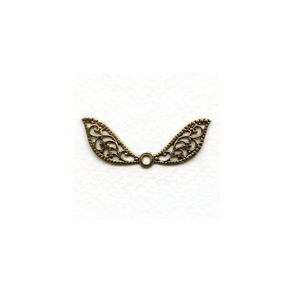 Fantasy Wings Oxidized Brass Filigree 41mm (6)