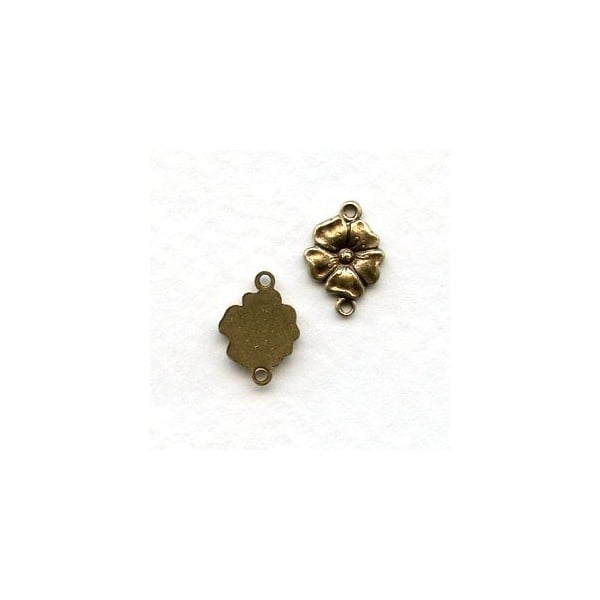 Floral Connectors Oxidized Brass 8mm (12)