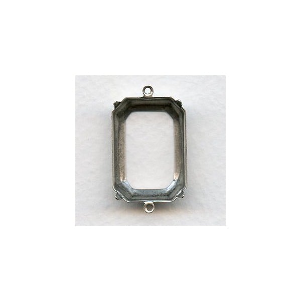 Octagon 25x18mm Setting Connectors Oxidized Silver (6)
