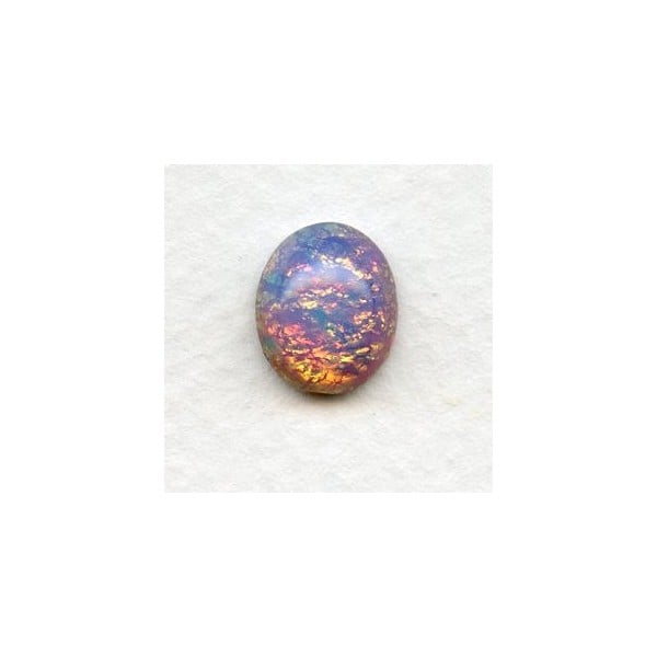 Pink Fire Glass Opal Cabochons German 12x10mm (2)