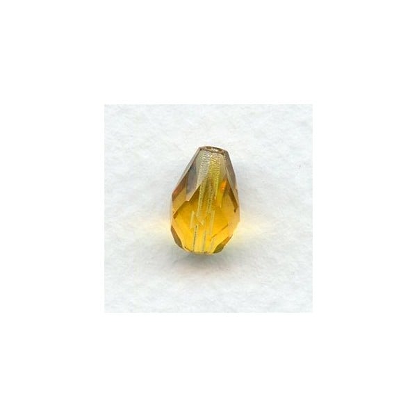 Topaz Fire Polished Glass Tear Drop Beads 10x7mm