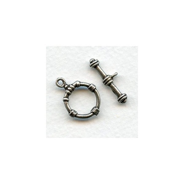 ^Oxidized Silver Toggle Ring and Bar Clasp Set