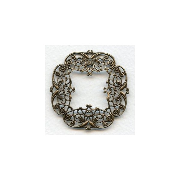 Intricately Detailed Filigree 48mm Frame Oxidized Brass (1)