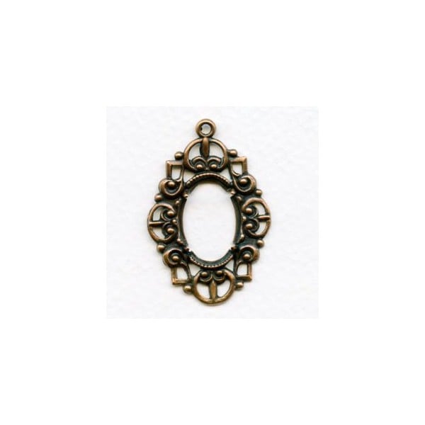 Fancy Openwork 18x13mm Oxidized Copper Setting