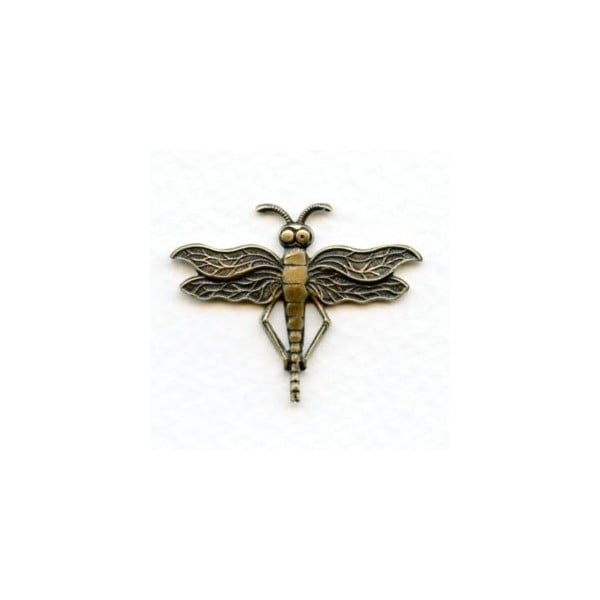 Dragonfly Stamping Design Oxidized Brass 31x24mm (1)