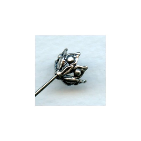 Elegant Gothic Style Bead Caps Oxidized Silver 8mm (6) - Image 2