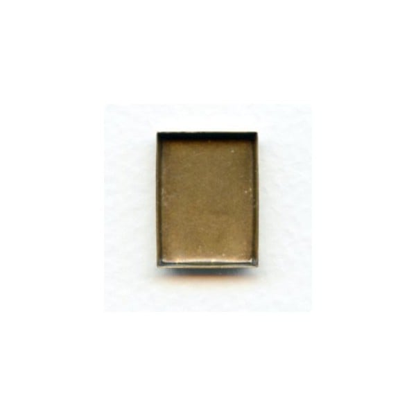 Bezel Edge Oxidized Brass Rectangle Settings 18x13mm