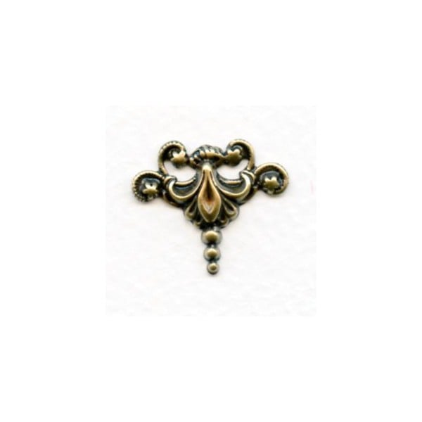 Fleur-de-lis Stampings Oxidized Brass 23x22mm (4)