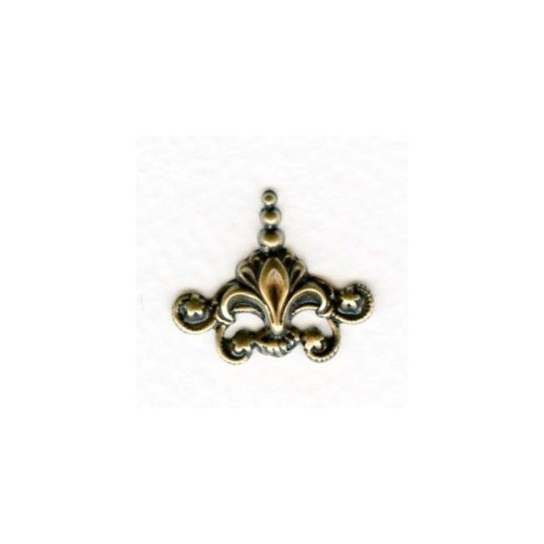 Fleur-de-lis Stampings Oxidized Brass 23x22mm (4) - Image 2