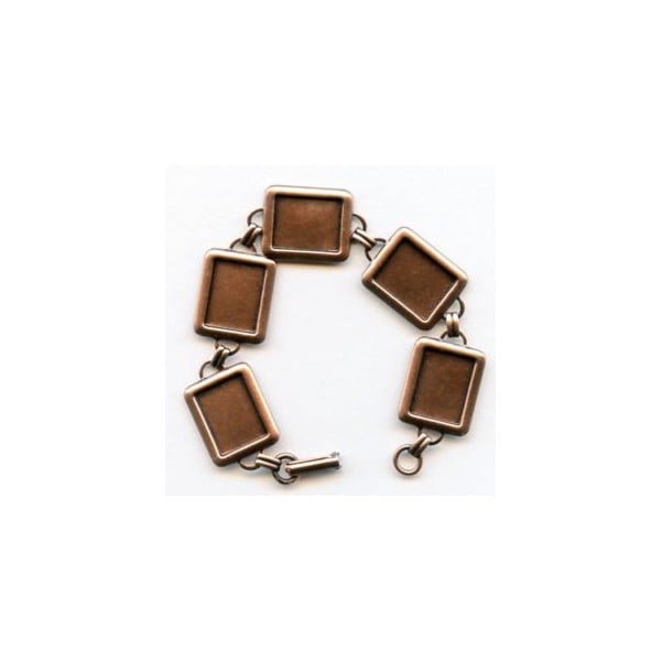 Bracelet Finding 16x12mm Settings Oxidized Copper
