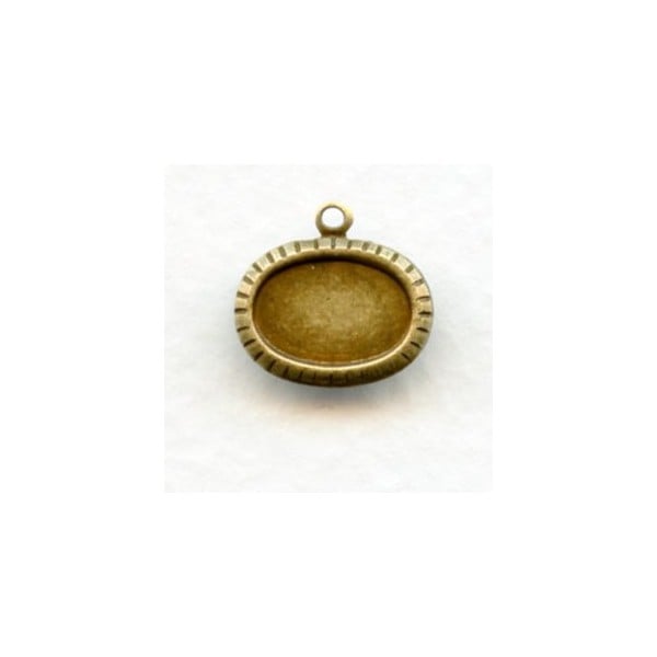 ^Horizontal Settings 10x6mm Oxidized Brass (6)