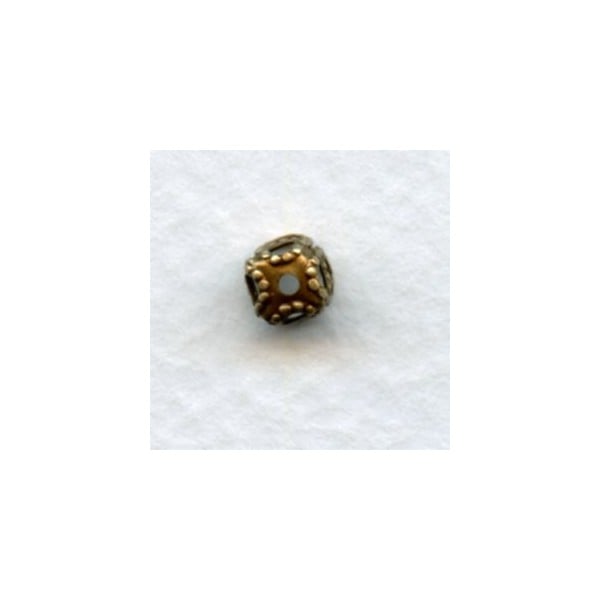 Square Filigree 5mm Bead Caps Oxidized Brass (24) - Image 2