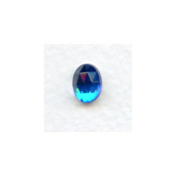 Bermuda Blue Flat Back Faceted Top 8x6mm Jewelry Stones