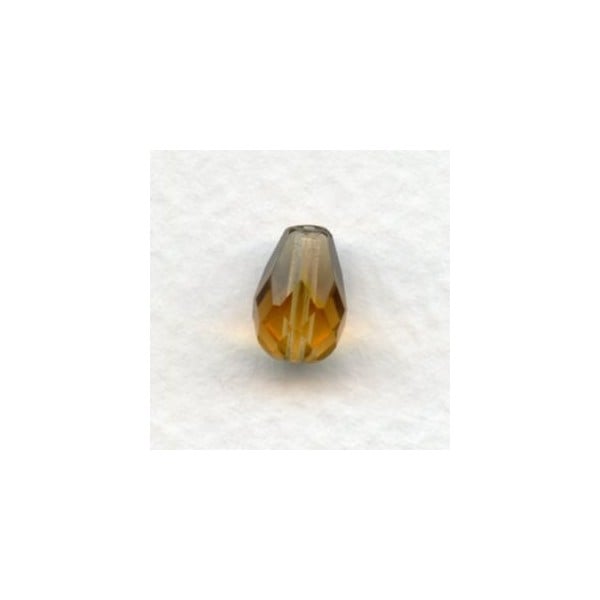 Smoked Topaz Czech Glass Tear Drop Beads 10x7mm