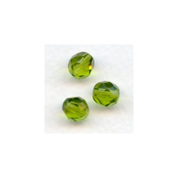 ^Olivine Fire Polished Round Faceted Beads 8mm
