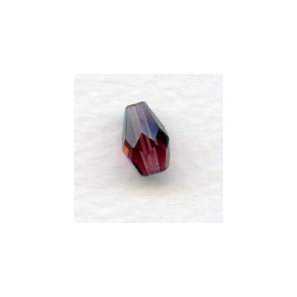 ^Amethyst Glass Pear Shaped Faceted Beads 10x7mm