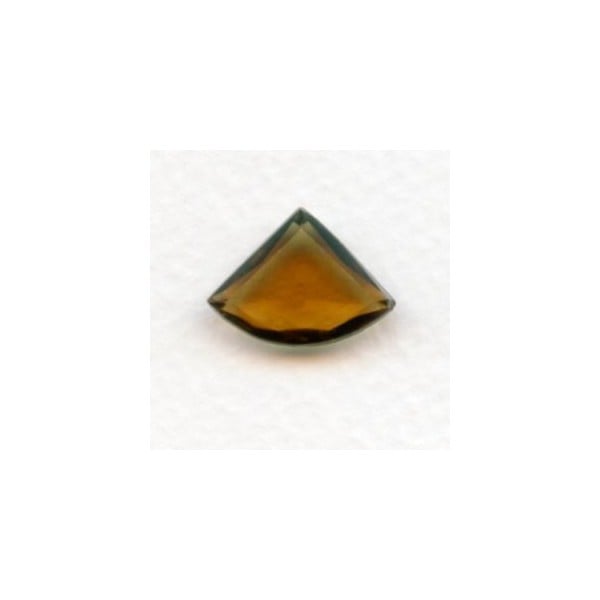 Smoked Topaz Glass Fan Shape Jewelry Stones 18x13mm