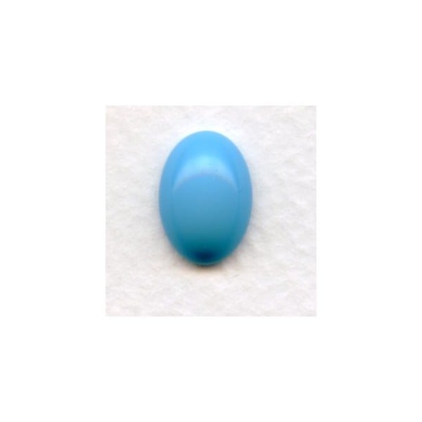 Light Blue Turquoise 14x10mm Glass Cabs