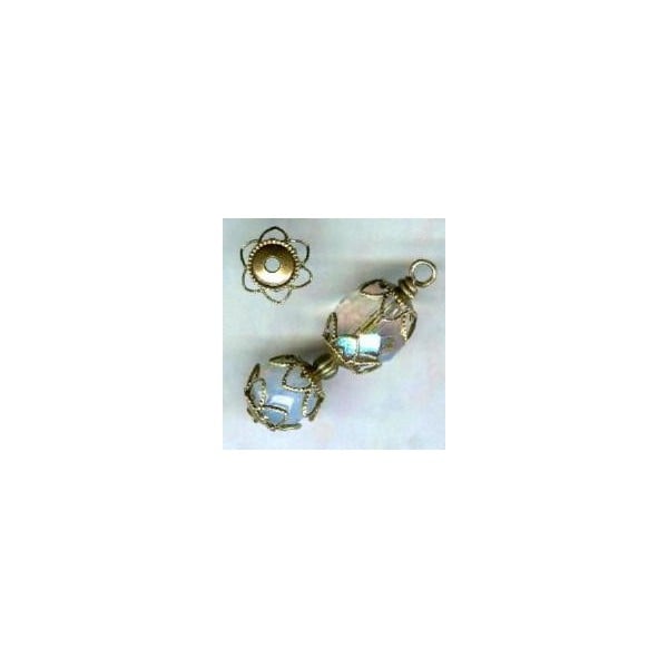 Elegant Filigree Bead Caps 9mm Oxidized Brass (12) - Image 2