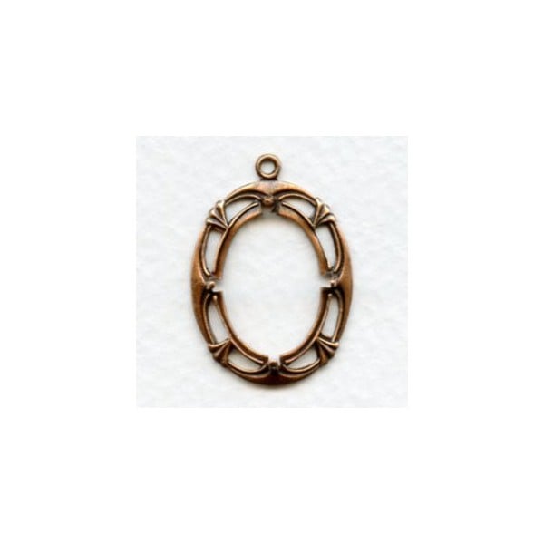 Art Deco Style 18x13mm Setting Oxidized Copper