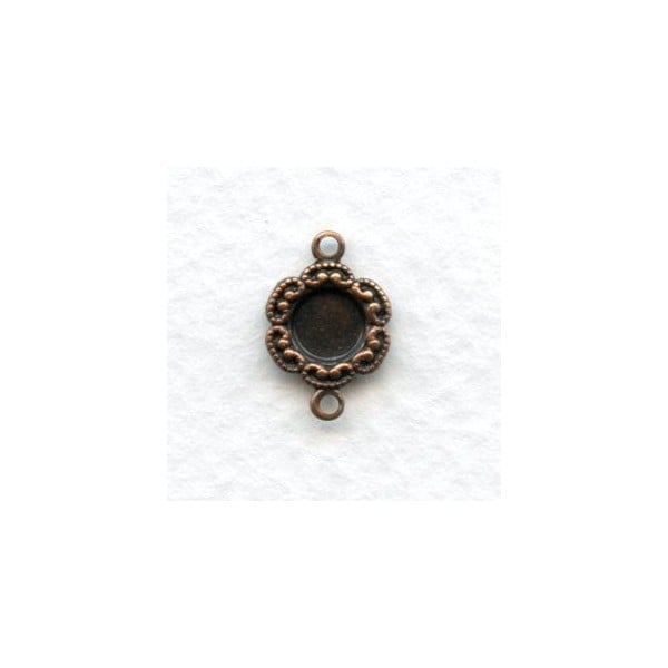 ^Ruffled Setting Connectors 5mm Oxidized Copper (12)