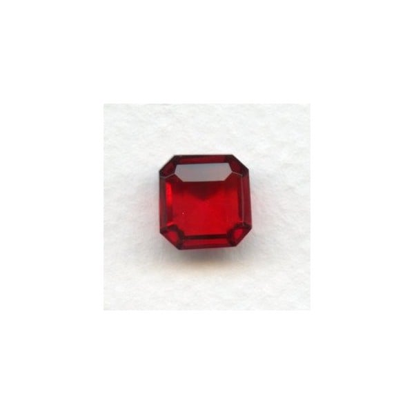 Ruby Glass Square Octagon Jewelry Stones 10x10mm