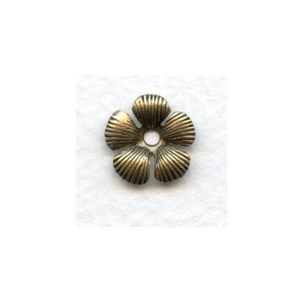 Textured Petal Flowers 13mm Oxidized Brass (12)