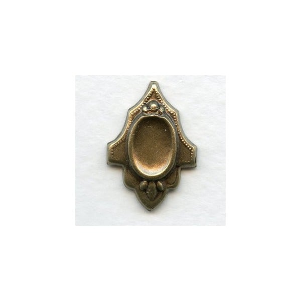^Setting Effect Crest 10x8mm Oxidized Brass (6)