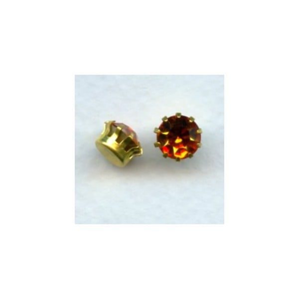 ^Tiffany Set Swarovski Topaz Raw Brass 35SS (6)