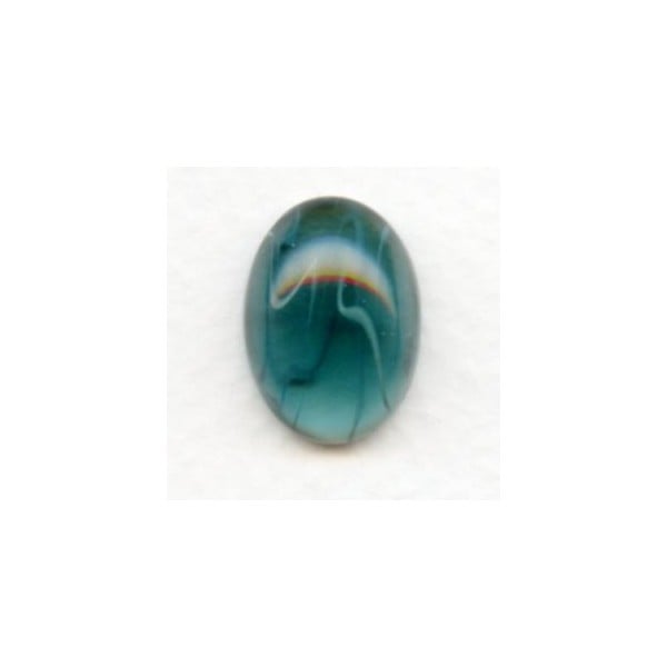 ^Vintage 18x13mm Oval Glass Cabochon Montana Swirls