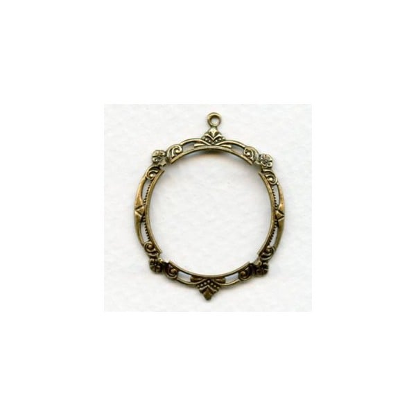 Delicate Fancy Edge Setting 25mm Oxidized Brass (1)