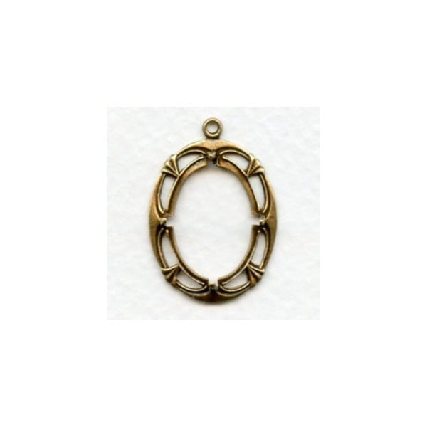Art Deco Style 18x13mm Setting Oxidized Brass (1)