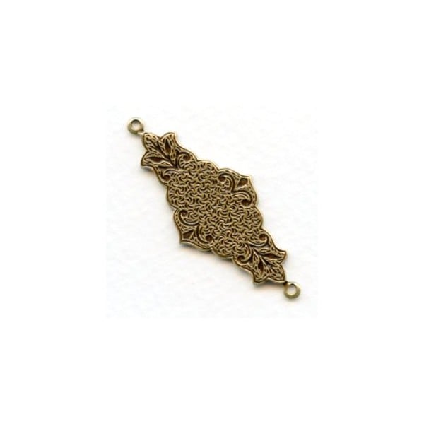 ^Embossed Connector 43x17mm Oxidized Brass (1)
