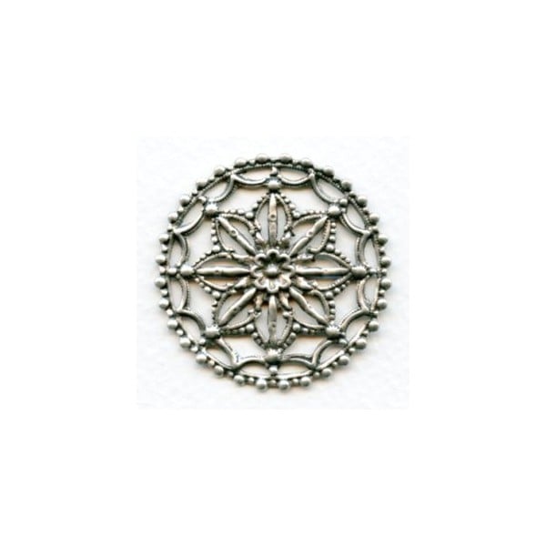 Rosette Design with Openwork Oxidized Silver 41mm (1)