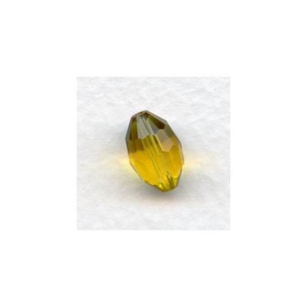 Oval Faceted Glass Beads Topaz 11x8mm