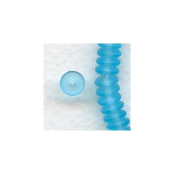 ^Matte Glass Spacer Beads 6x2mm Blue