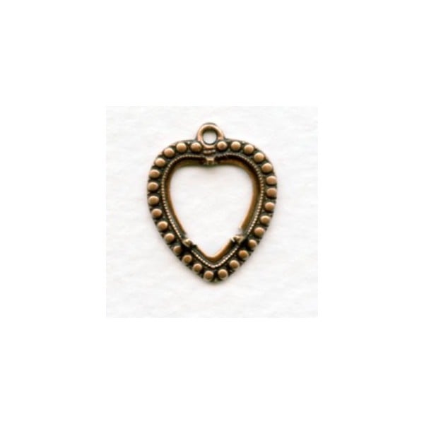 ^Heart Pendant Settings 11x12mm Oxidized Copper (2)