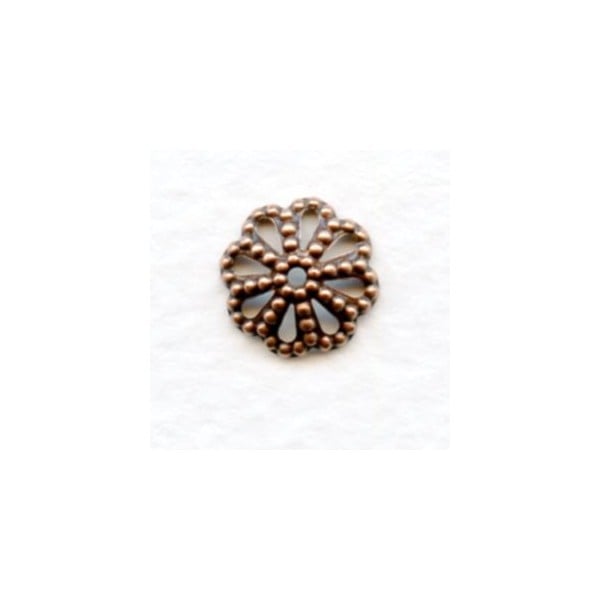 Filigree Bead Caps 9mm Oxidized Copper (50)