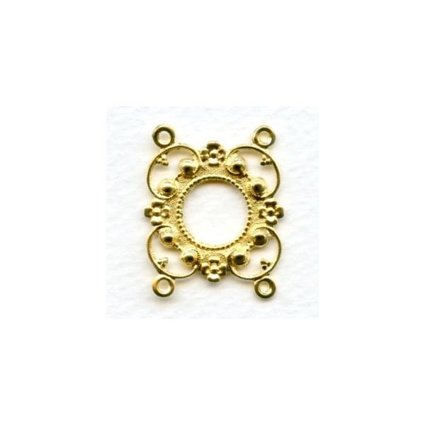 Connector Setting Frames with Loops Raw Brass 24mm (3)