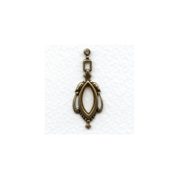 Elegant Openwork 36mm Pendant Drops Oxidized Brass (6)
