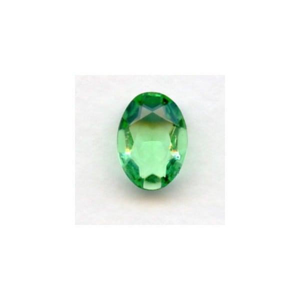 Peridot Glass Oval Unfoiled Stones 14x10mm