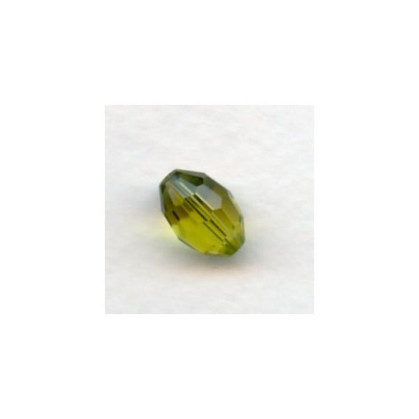 ^Oval Faceted Glass Beads Dark Olivine 11x8mm