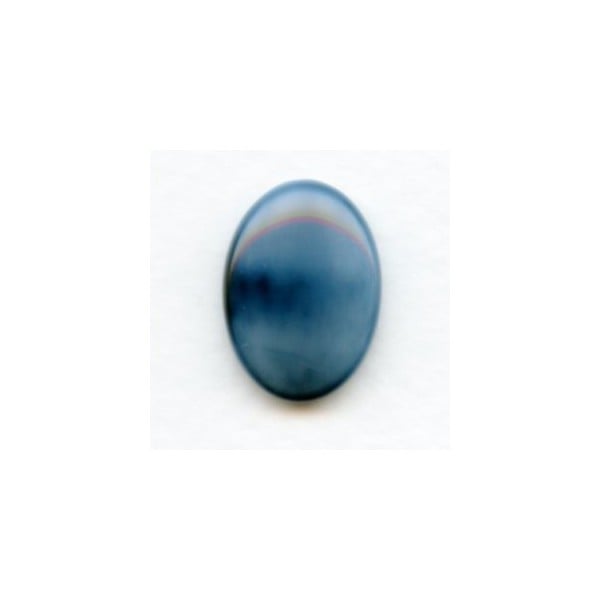Pearl Blue Glass Low Dome Cabochon 18x13mm (1)