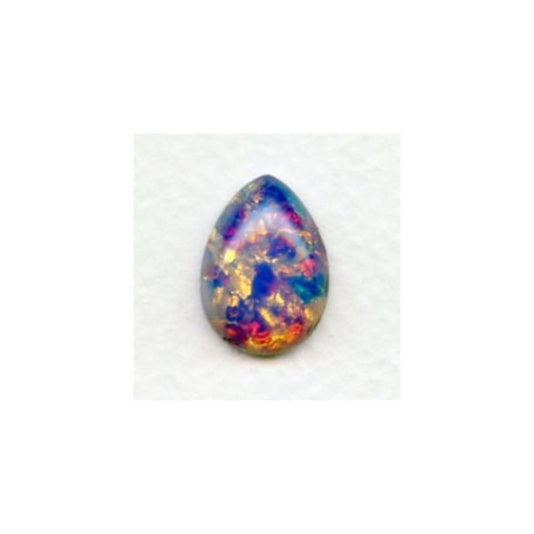 Pink Glass Opal Pear Shape Harlequin Stone 18x13mm (1)