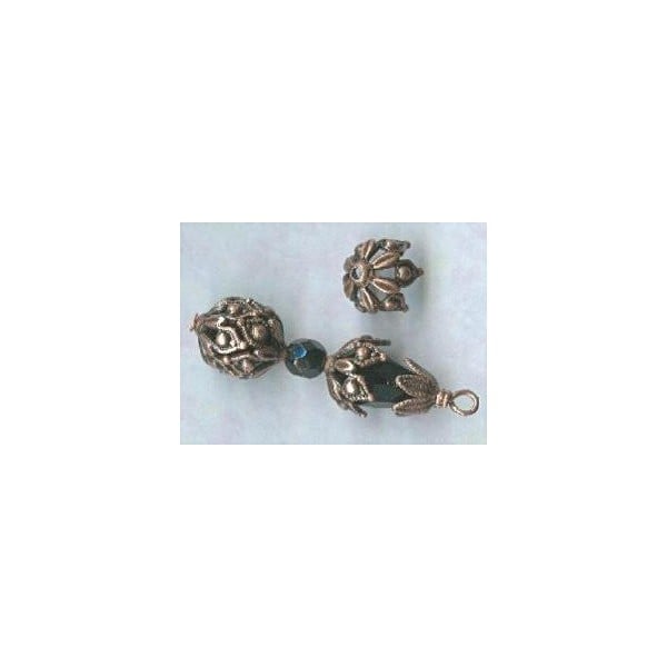 Elegant Gothic Style Bead Caps 8mm Oxidized Copper (6) - Image 3