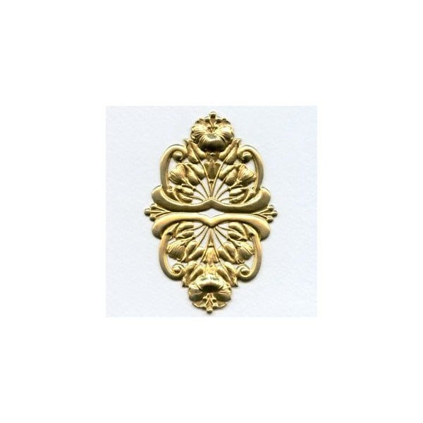 Floral Oval Stamping Raw Brass (1)