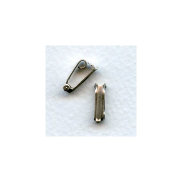 Vintage Style Oxidized Silver Foldover Clasps (12)