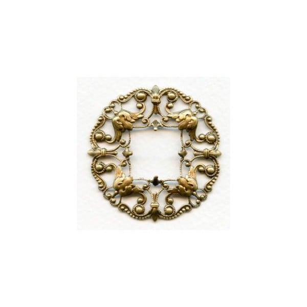 Ornately Detailed Frame Filigree Oxidized Brass 48mm