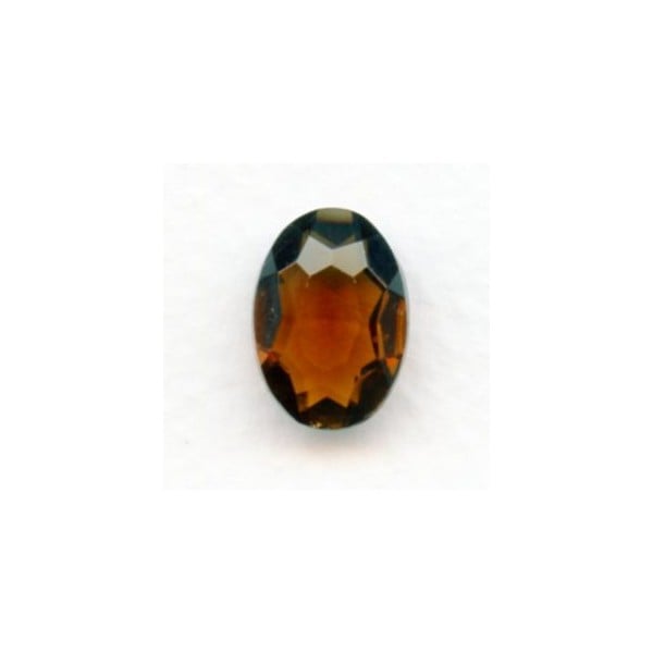 Smoked Topaz Glass Oval Unfoiled Jewelry Stones 14x10mm
