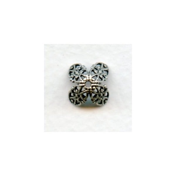 Fancy Filigree Bead Caps Oxidized Silver (12)